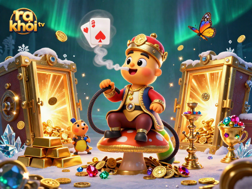 Experience ra khơi tv's thrilling casino elements in a vivid 3D cartoon fantasy scene.