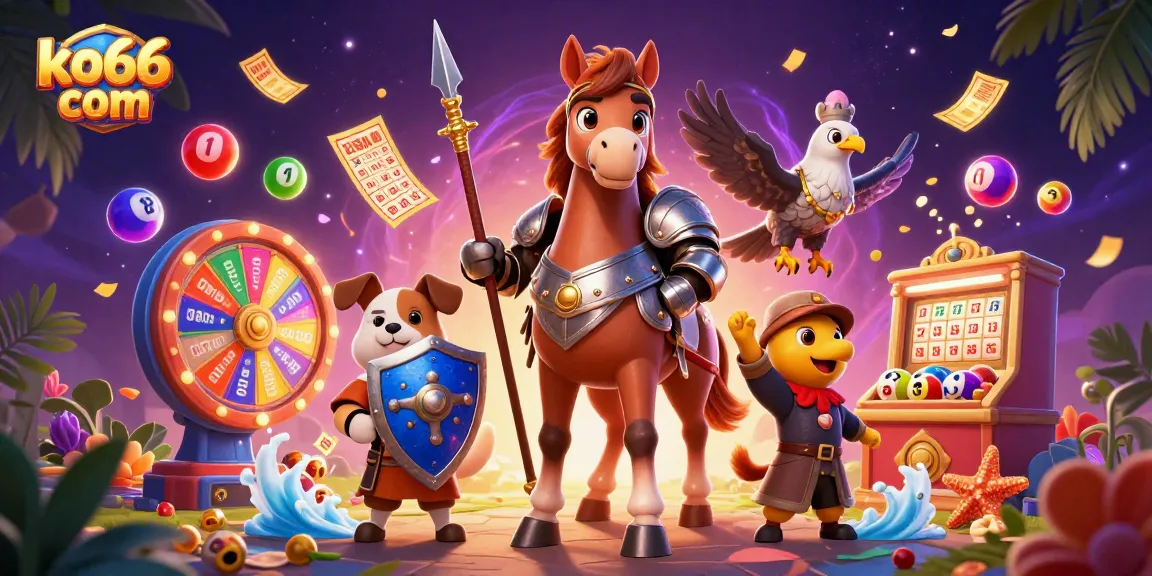 Engage with ko66 com's vibrant games in a dynamic, colorful lottery and casino scene.