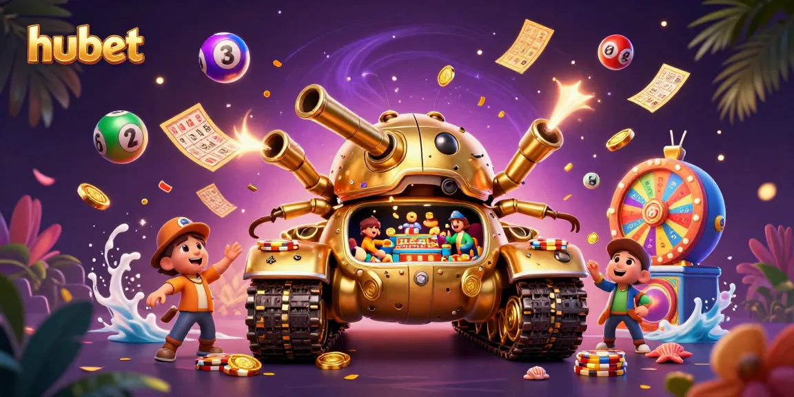 Experience the excitement at hubet's unique casino inside a golden beetle tank, full of vibrant games.