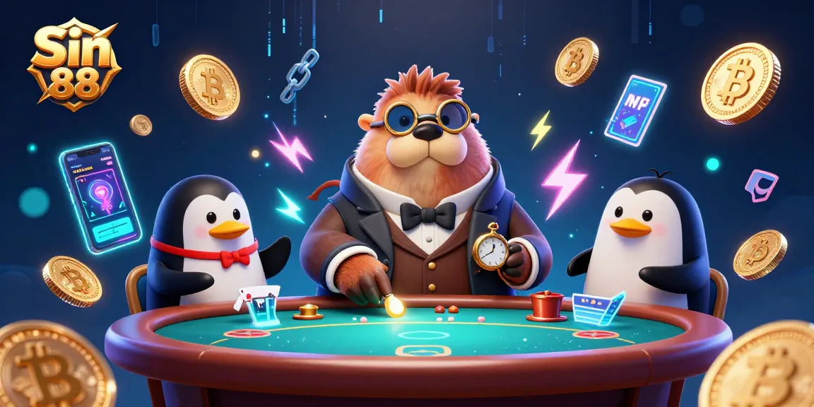 Play thrilling underwater poker with Sin 88's cartoon characters and cryptocurrency elements.