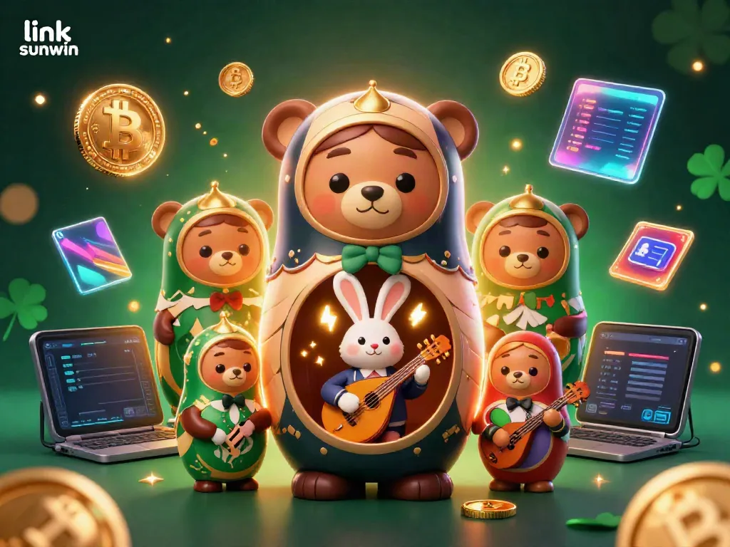 Experience the thrill with the link sunwin featuring vibrant 3D illustrations of casino characters and crypto elements.