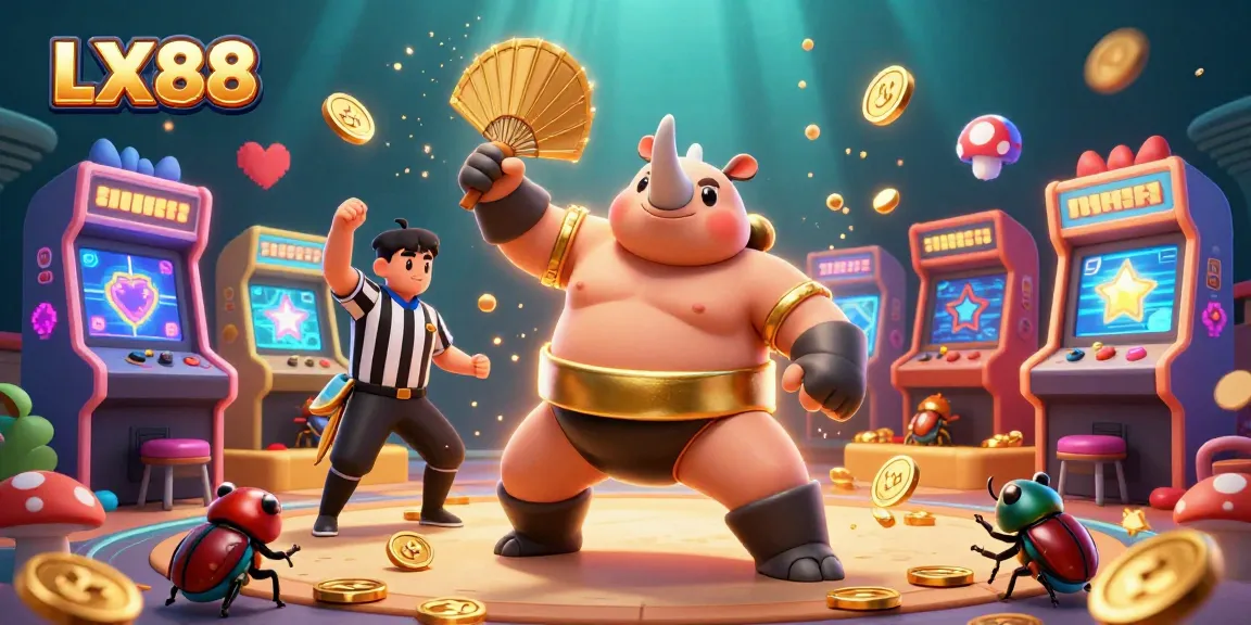 Experience the thrilling LX88 casino action with vibrant characters and dynamic gaming elements.