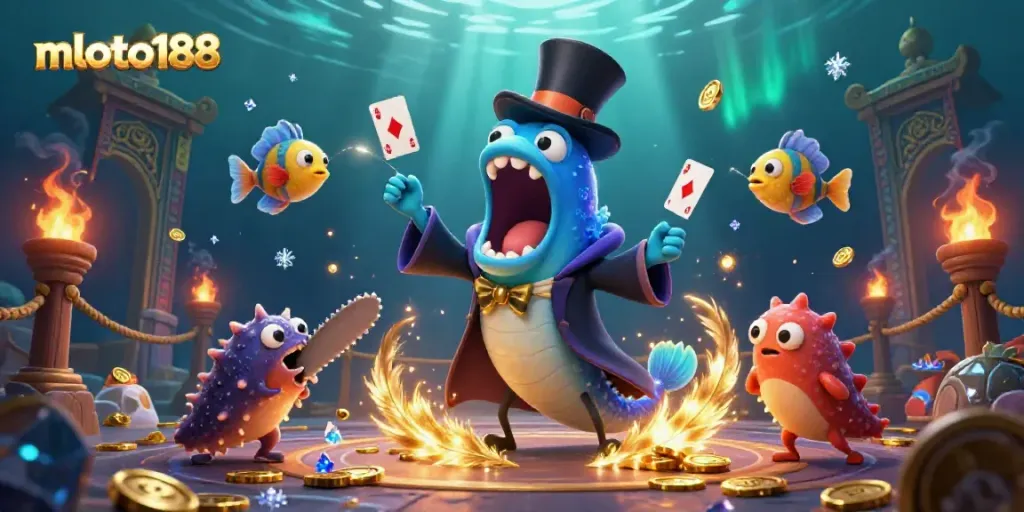 Experience thrilling gameplay at mloto188 through this dynamic underwater casino scene.