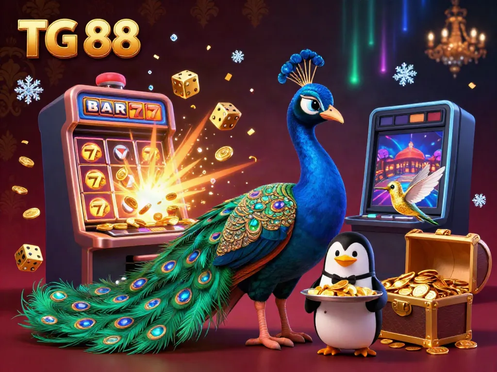 Experience winning thrills and vibrant charm with TG 88 in a rich, dynamic casino scene filled with excitement and wealth.