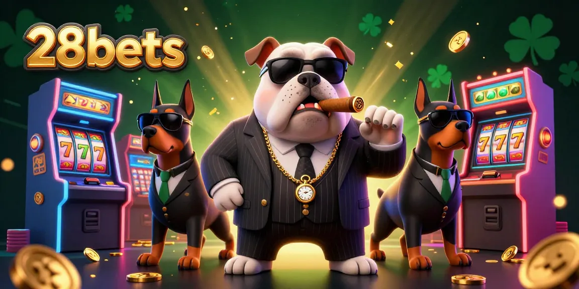 Join the action at 28bets with a 3D casino scene featuring a mafia bulldog and his bodyguards!