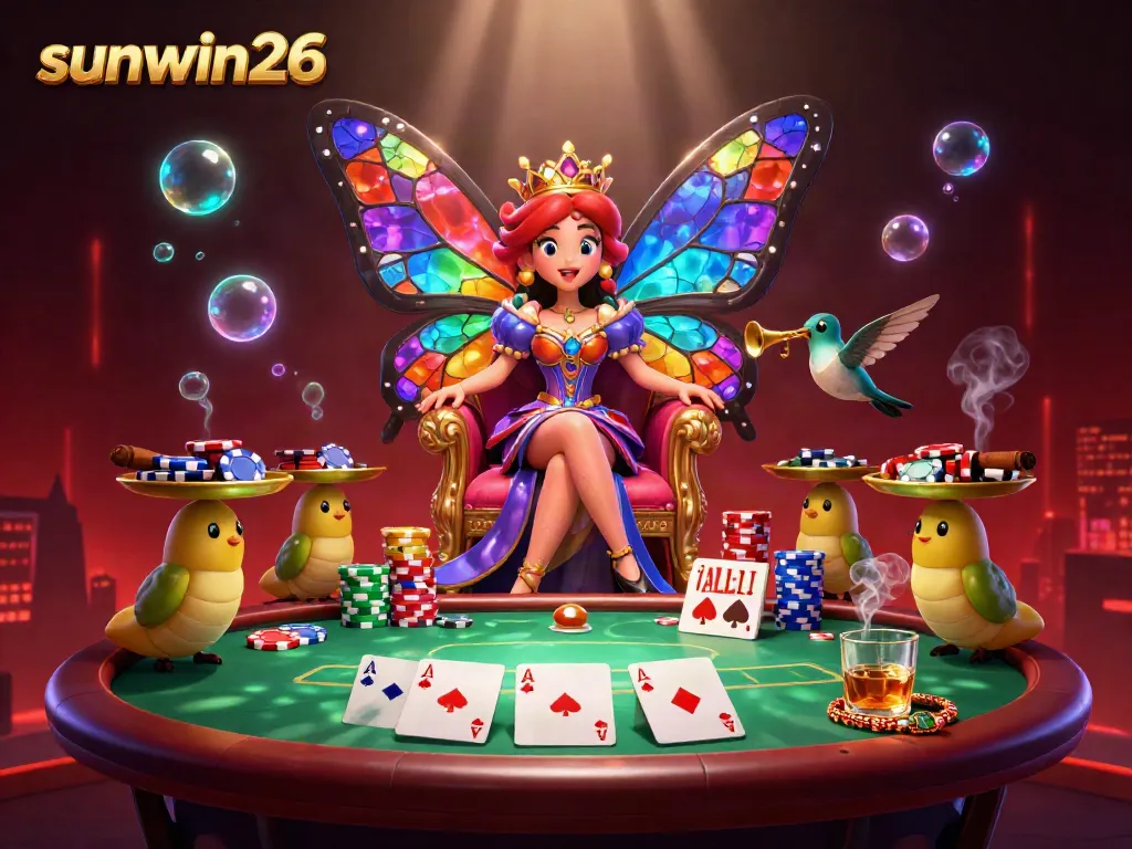 Experience thrilling poker dynamics with sunwin26 while engaging with vibrant 3D elements and characters.