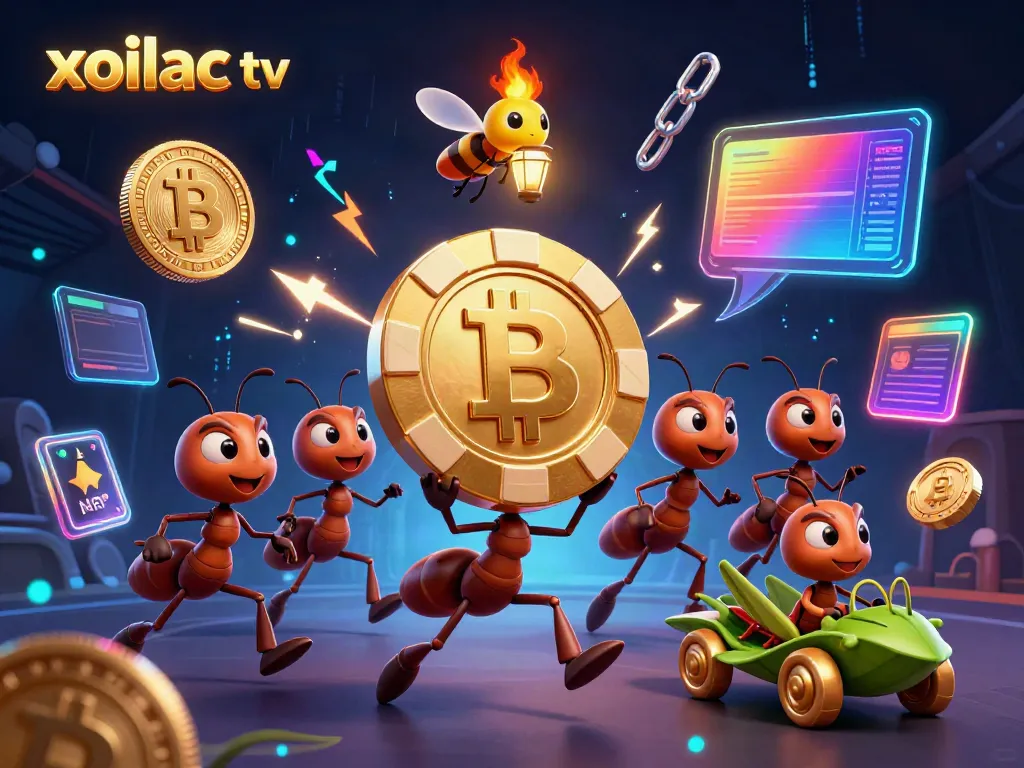 Experience the excitement of xoilac tv with ants orchestrating a casino heist amidst glittering gaming treasures.