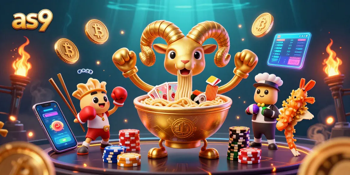 Experience excitement at as9 with a vibrant casino scene featuring animated characters and crypto elements.