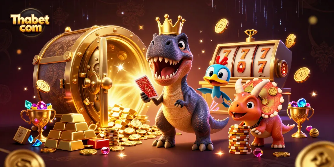 Engage with thrilling gameplay at Thabet com, where T-Rex and friends explore a treasure-filled casino adventure!